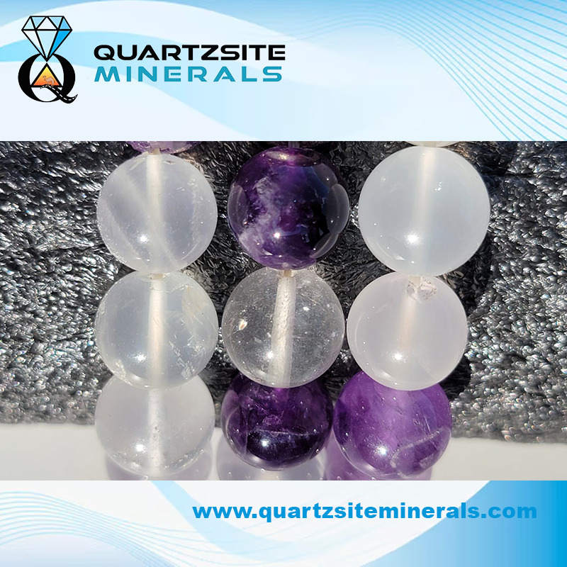 Amethyst with moonstone large beads 22