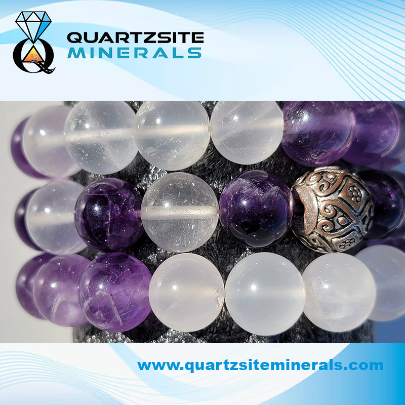 Amethyst with moonstone large beads 33