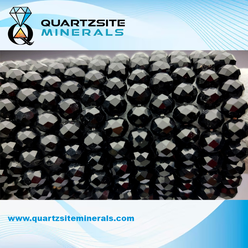 Black tourmaline crystal small beads faceted bracelets