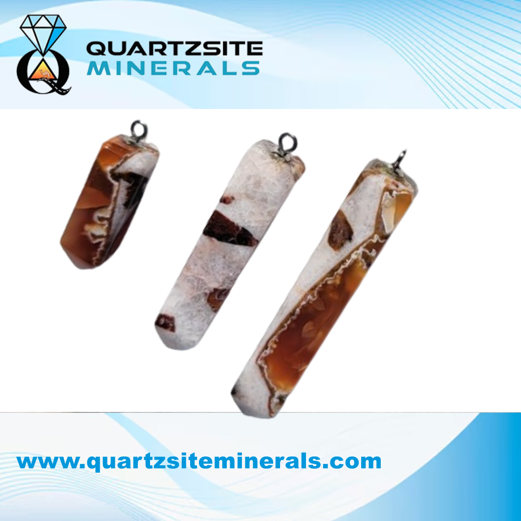 Agate Brown with Cornelian Pendants Agate Brown with Cornelian Pendants
